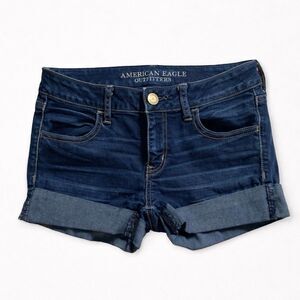American Eagle Outfitters Size 4 Blue Denim Cuffed Shorts